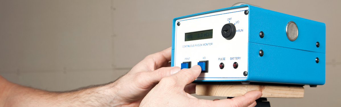 A person holding a device.