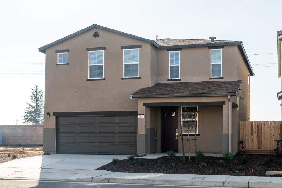 A house with a garage.