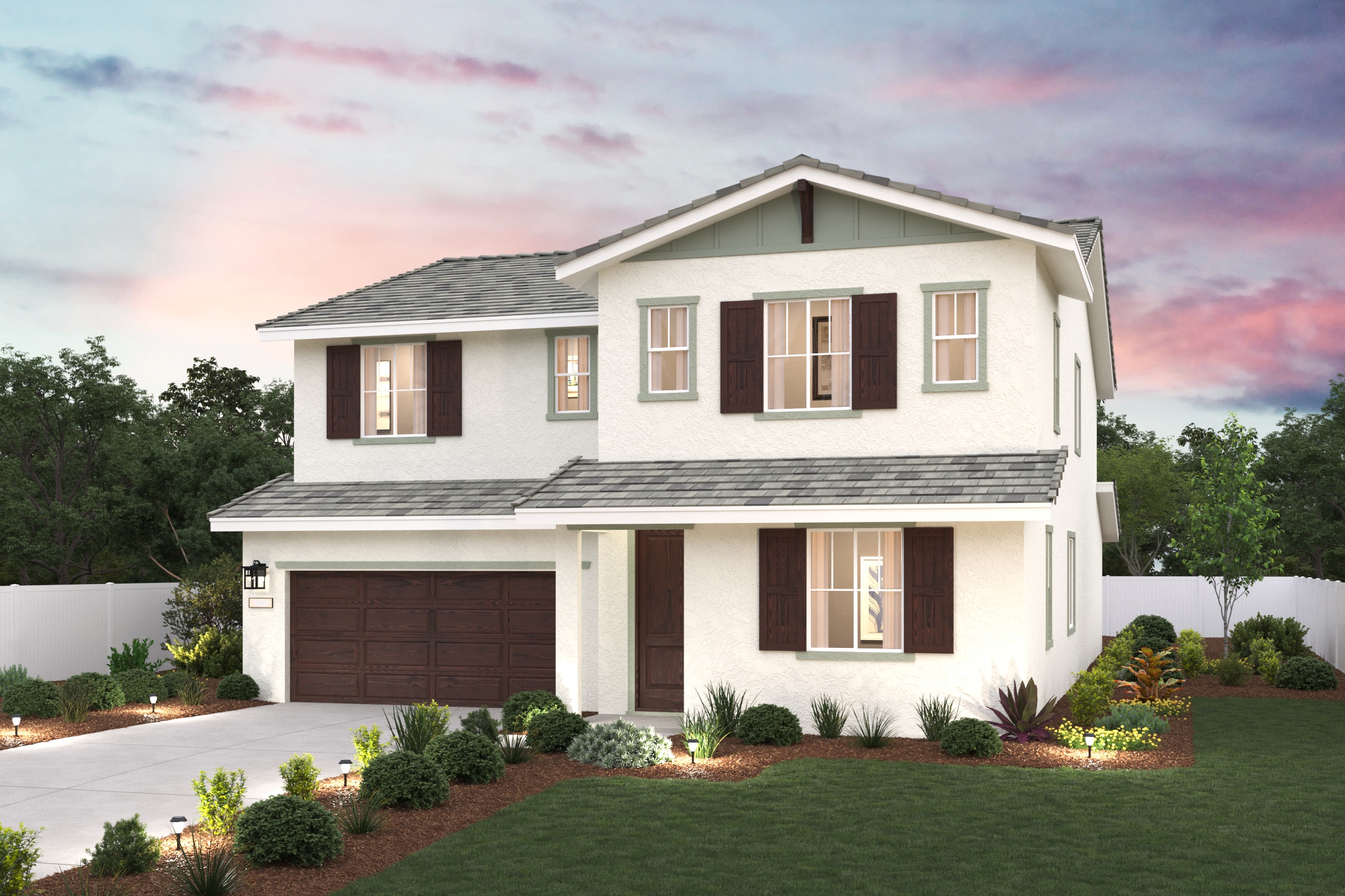 A house with a driveway.