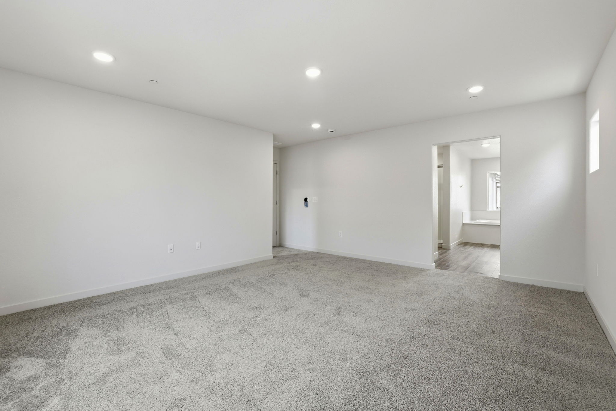 A room with carpet and a carpet.