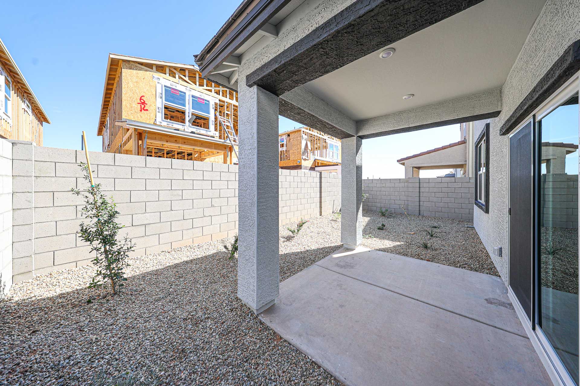 A building with a stone wall.