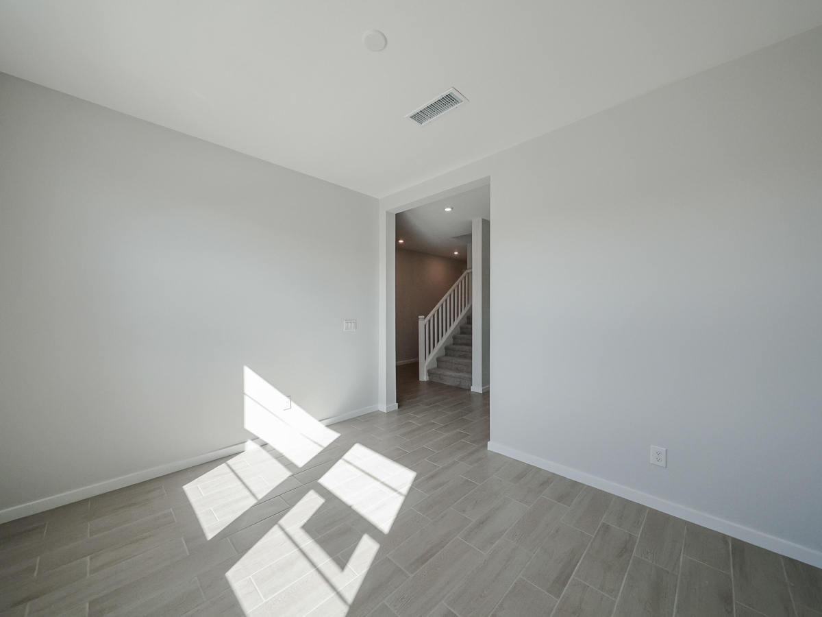 A room with a staircase.