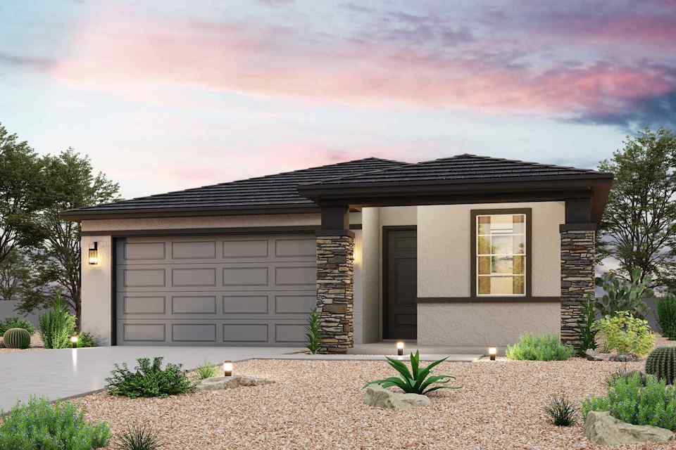 A house with a garage.
