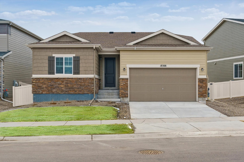 A house with a garage.