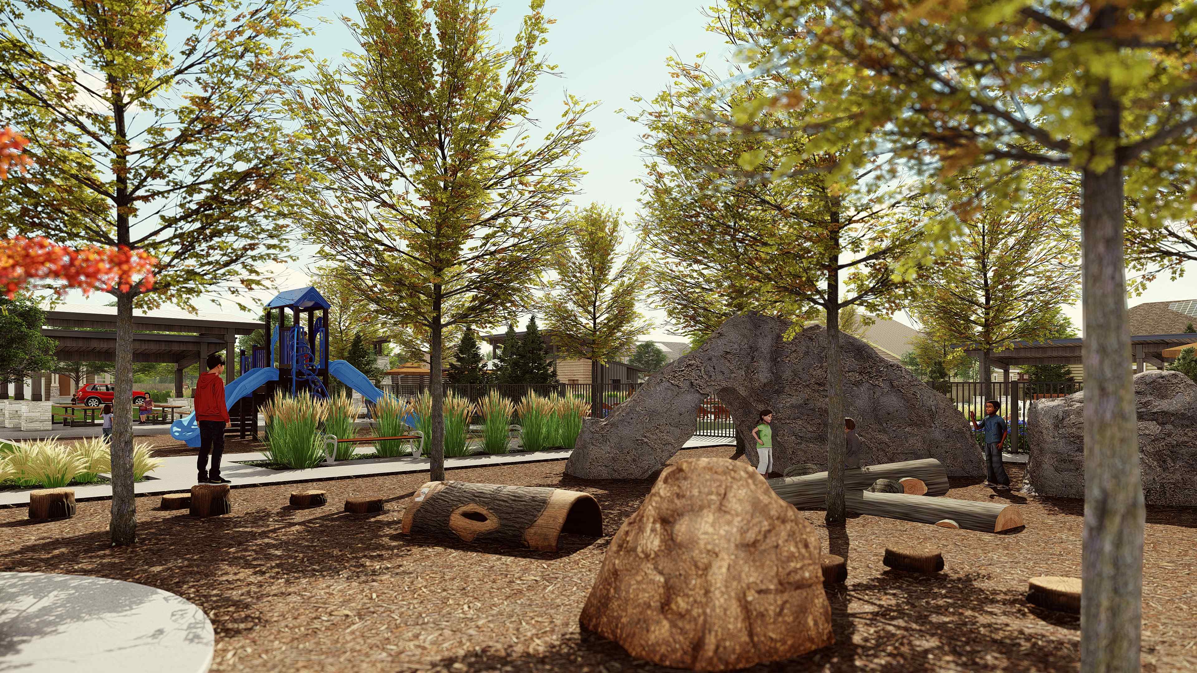 A group of people at a park.