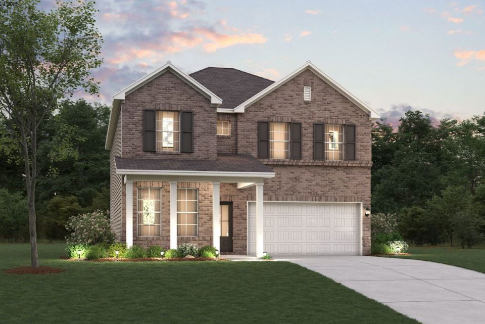 A house with a driveway.