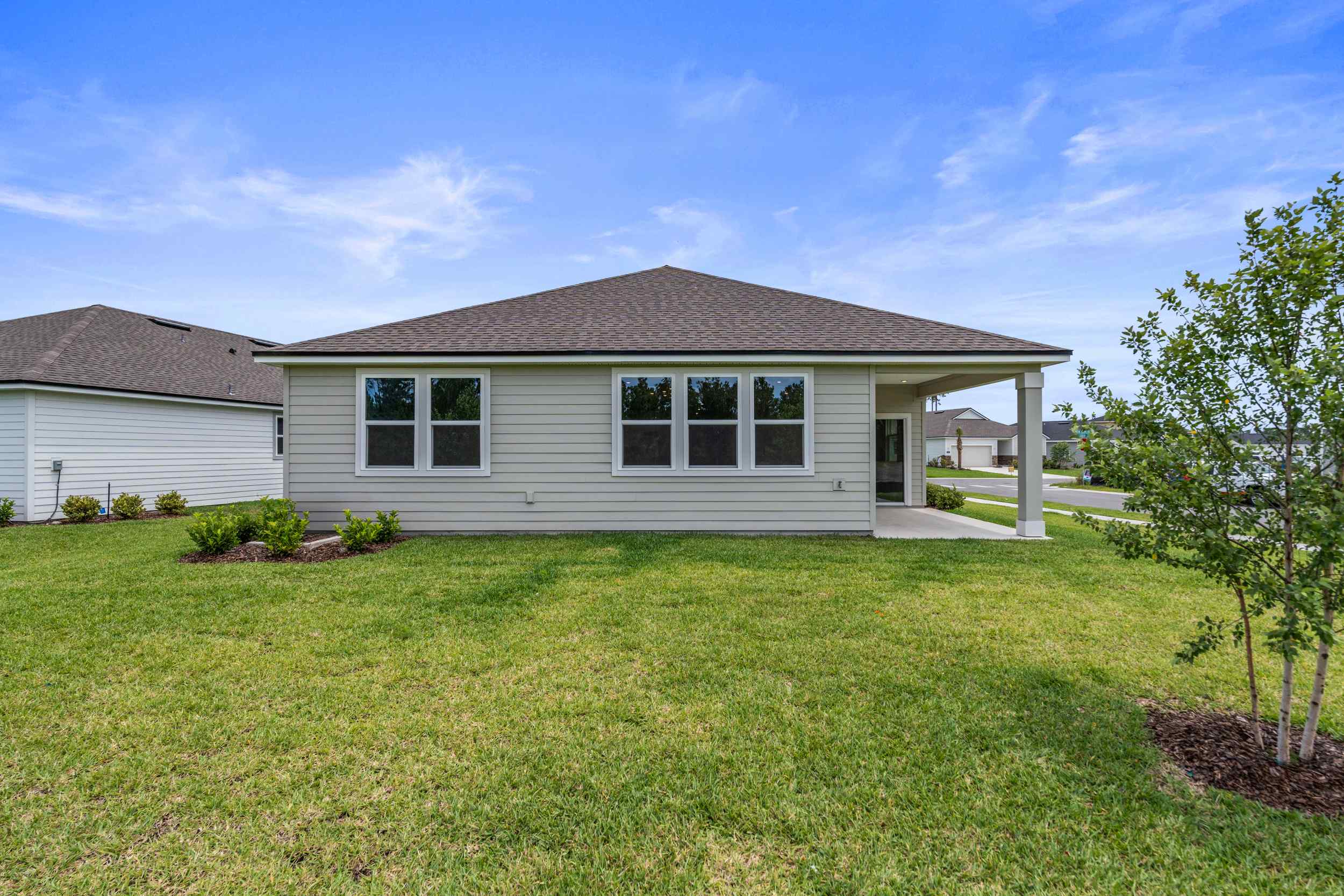 Palmetto Floorplan Lot 49 Backyard at Seminole Palms in Palm Coast