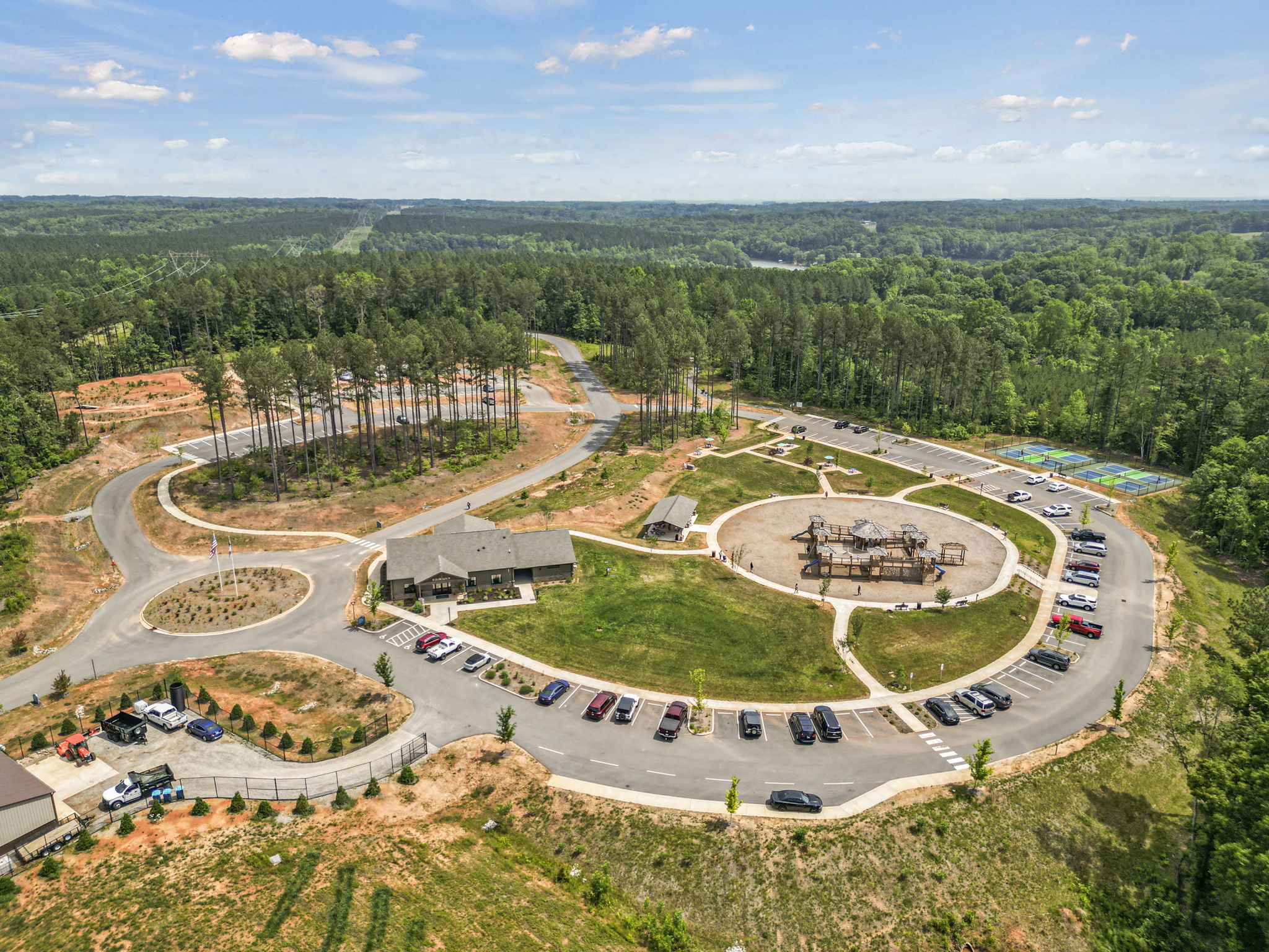 A roundabout in a park.