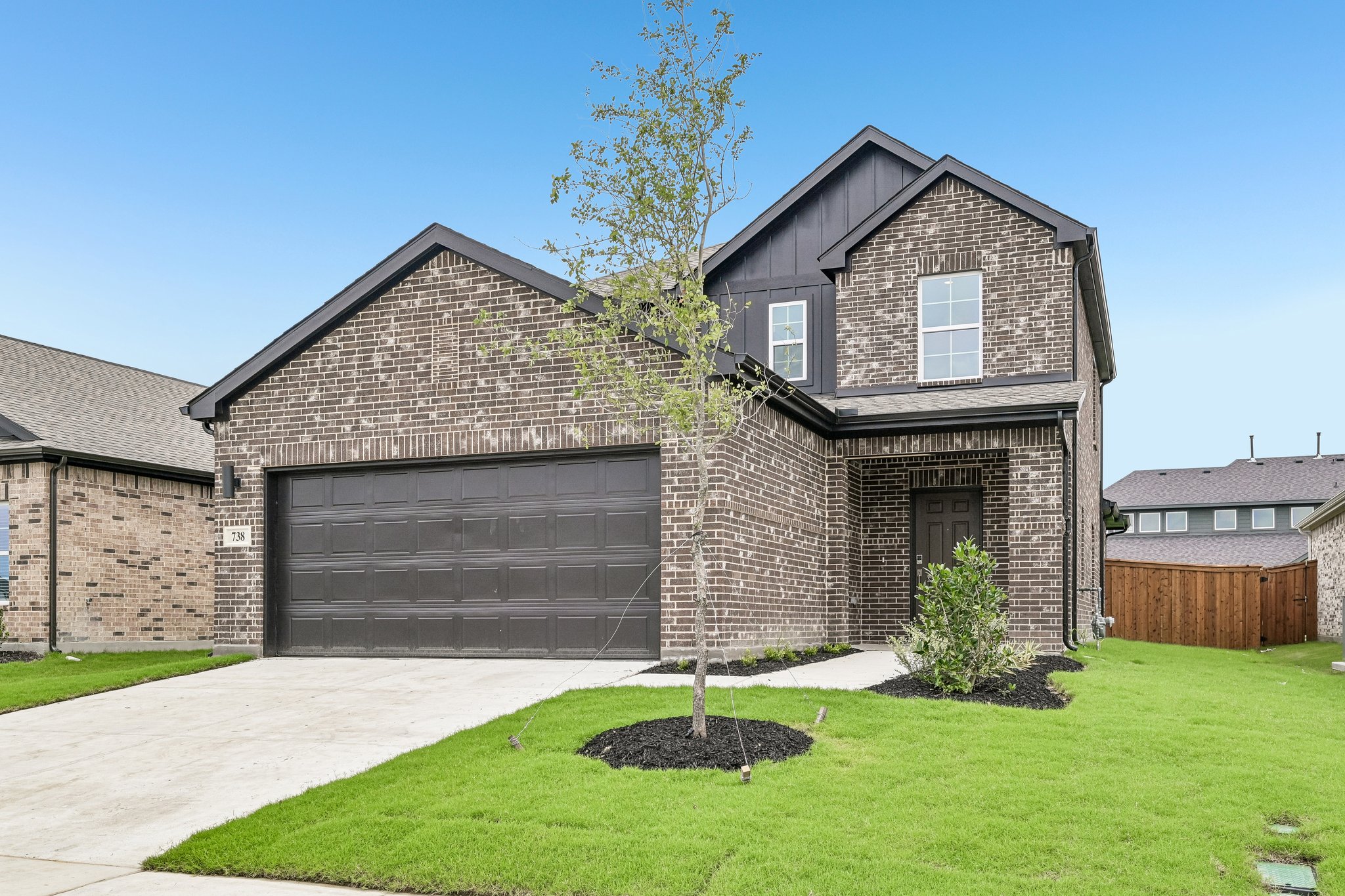 A house with a garage.