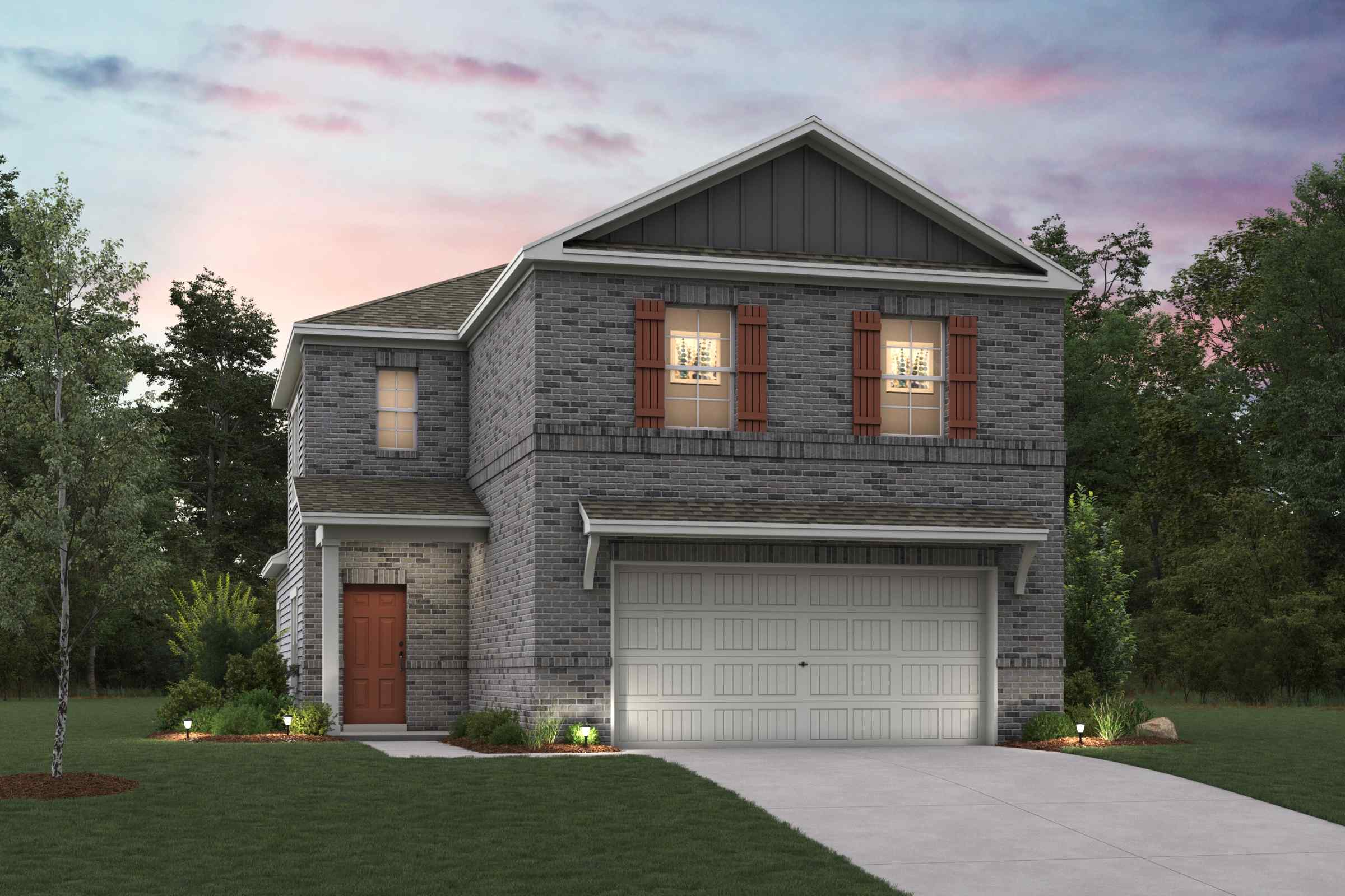 A house with a garage.
