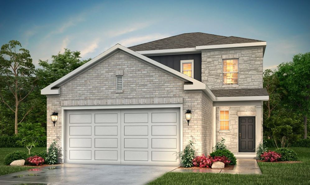 A house with a garage.