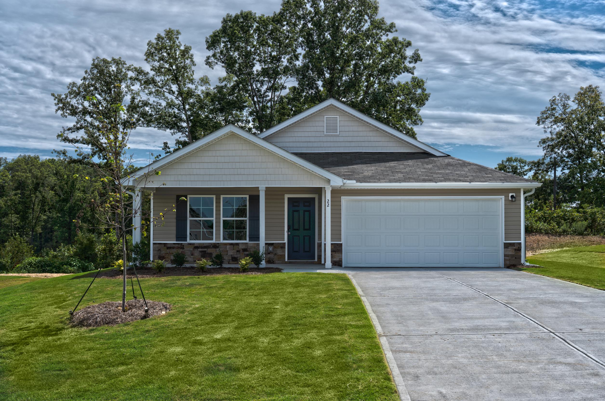 A house with a garage.