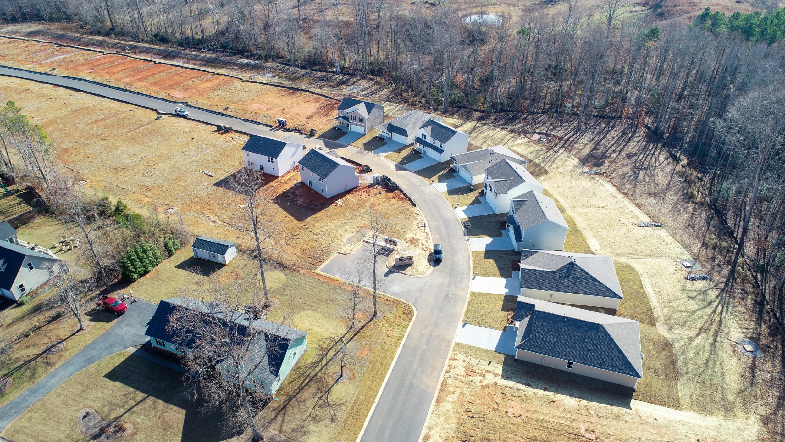 A high angle view of a road.